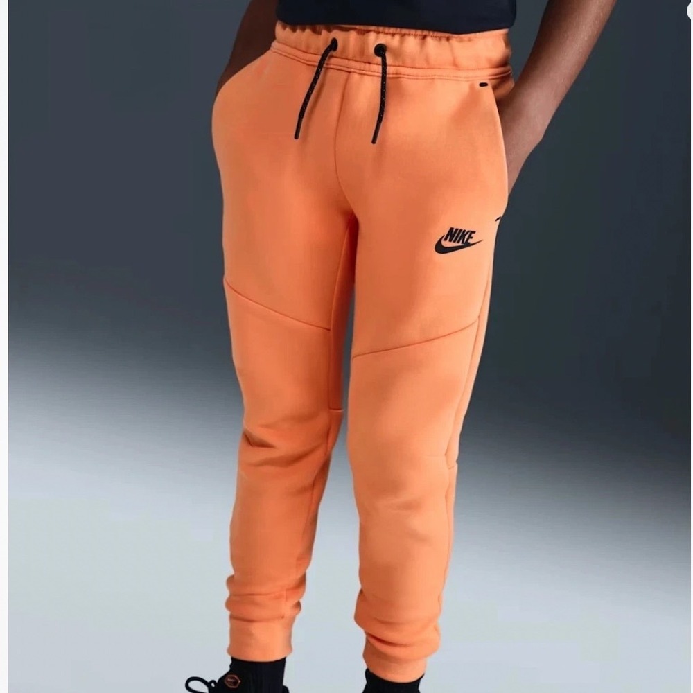 Nike Sportswear Tech Fleece Joggers Kids Large Peach Orange Sweatpants 0335